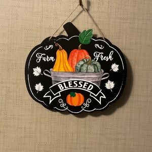 Farm Fresh Blessed Pumpkin Wall Decor